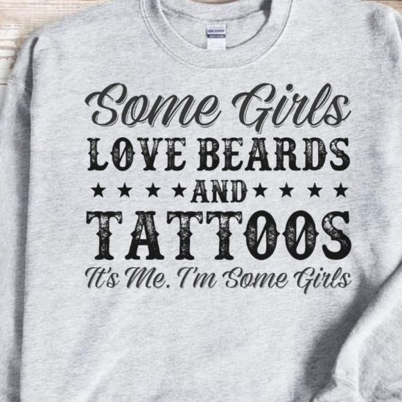Beards And Tattoos Gray Crewneck Sweatshirt - Picture 2 of 3